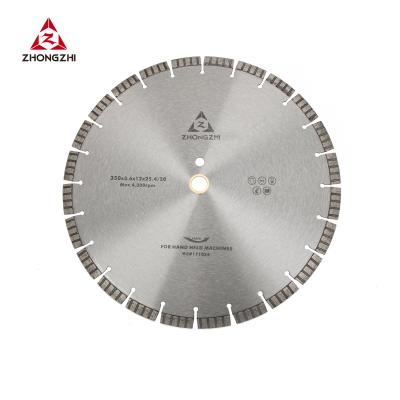 China Stone D350mm Laser Diamond Segmented Cutting Saw Blade With Straight Flute for sale