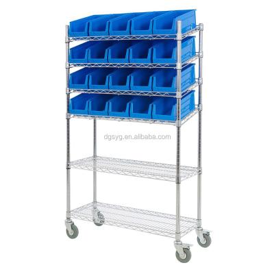 China Slanted Square Chrome Wire Shelving For Conductive Bins for sale