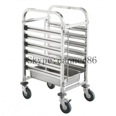 China Kitchenroom Use Gastronorm Cart Stainless Steel 6 Tray Capacity for sale