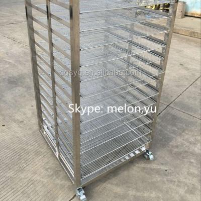 China 15 Layer Industrial High Quality Serving Stainless Steel Tray Trolley for sale