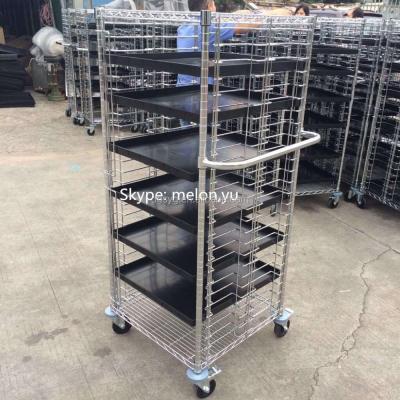 China Trolley and ESD Tray Cart Electronic Industrial Tray Bakery Cart or 30 Trays for sale