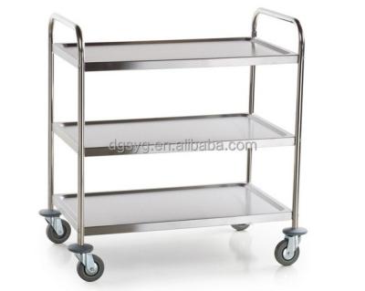 China Minimalist Choice Knocked Down 18 Gauge Stainless Steel 3-Shelf Serving Cart - 28