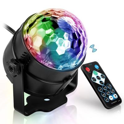 China Stage Light Family KTV Mini Cheap Price Rotating Stage Ready To Board RGB Remote Control LED Lighting Disco Laser Spot Light Ball YS-06 for sale