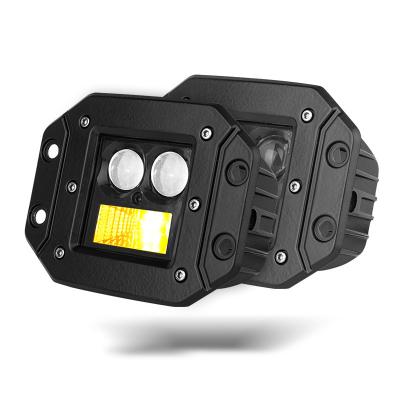 China 2000LM/1600LM 20w white amber led 4x4 off road light cube mount fog pod flush light for sale