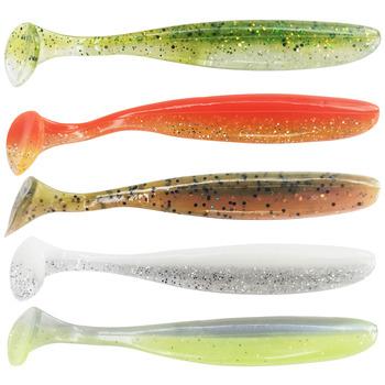 China Silicone Menhaden Easy Soft Lures 75/95mm Groundbaits Fishing Tackle Silicone T Wobblers Soft Lure Double Color Fishing Lures for sale