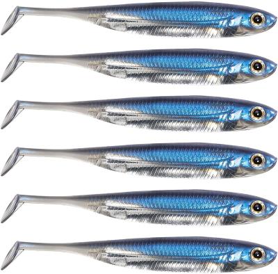 China Silicone Aluminum Foil T Paddle Tail Flasher Trolling Baits For Bass Fishing Soft Plastic Fishing Lures for sale