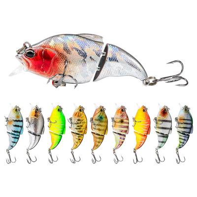 China ABS Sinking VIB Vibration Fishing Lures Hard Bait PESCA Bass Bait Crank Wobbler 2 Segment Fishing Lures for sale