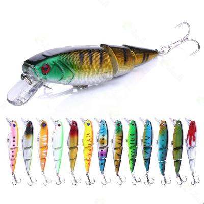 China Realistic 105mm/15g 3 Sections Hard Bait Minnow Fishing Lure Nose Wholesale Dive SwimbaitFishing Lure Lure for sale