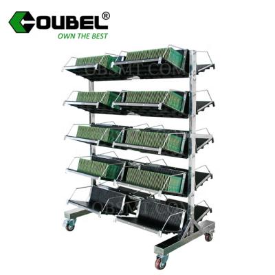 China China PCB Rack Trolley SMT Line Storage ESD PCB Storage Trolley With Universal Wheel for sale