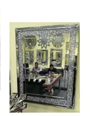 China Minimalist Foshan Furniture Good New Crushed Diamond Mirror For Decoration Home Living Room Bathroom for sale