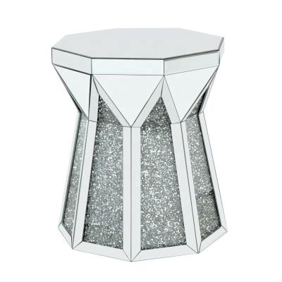 China Modern Foshan Factory Diamond Insert End Table Sparkly Crushed Luxury Diamond Shape Side Table For Home Hotel for sale