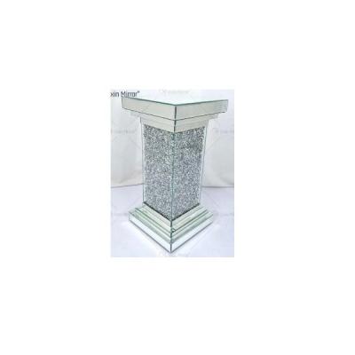 China Factory direct sale modern design extendable side corner MDF crushed silver diamond side table for home living room for sale