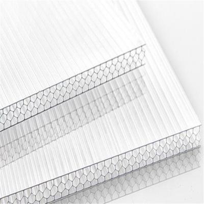 China 20mm Thickness Twin Cavity Price Honeycomb PC Wall Eco-friendly Tinted Polycarbonate Lexan Sheet for sale