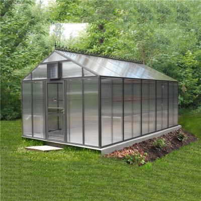 China Easily Assembled Prefab Free Standing Solarium PC Sheet Aluminum Easily Installed Low Cost Outdoor Greenhouse for sale