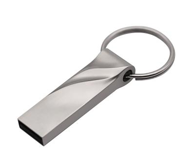 China Silver Flash Drive 64GB 128GB Pendrive 32GB 16GB 8GB 4GB Metal USB Memory Pen Drive USB Silver Flash Disk With Keychain for sale