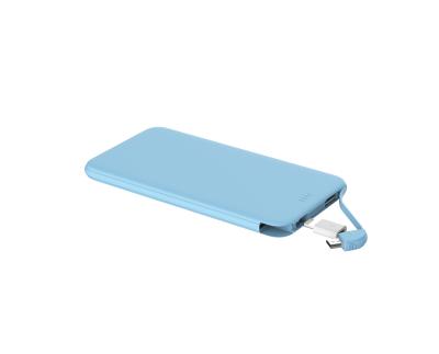 China Mini Size Promotion Gift Ultra Thin 5000mAh Portable Power Bank With Cable Backup Charger for sale