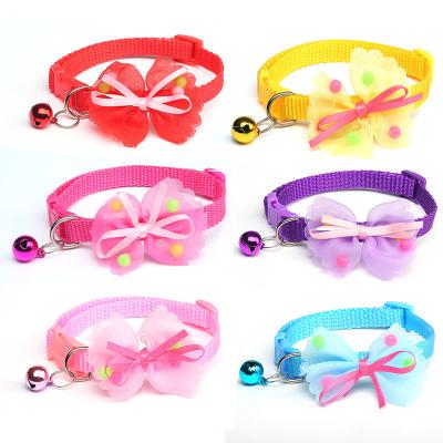 China Viable Multi Color Collar For Puppy Cat Accessories Breakaway Buckle Customize Cat Collar With Bell for sale