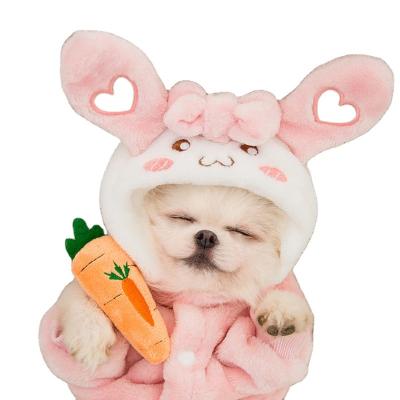 China New autumn and winter viable dog clothes cute wind hooded rabbit Halloween pet quadruped clothes for sale