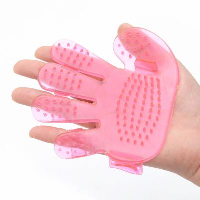 China Wholesale Sustainable Silica Gel Palm Shaped Dog Cat Cleaning Bath Grooming Massage Five-finger Gloves Brush For Dogs for sale