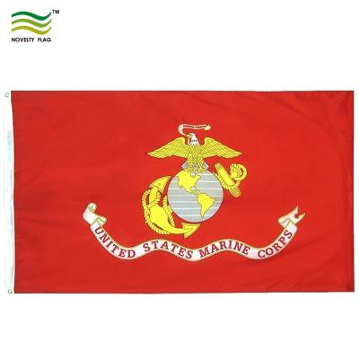 China Usmc Embroidered Military Flags FLYING USA Marine Corps Flag 3x5ft for sale