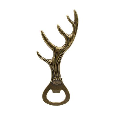 China Accept Customized Logo Customized Logo Zinc Alloy Bar Metal Beer Soda Opener Openers Antler Shaped Key Chain Custom Bottle Opener for sale