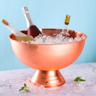 China Luxury Stainless Steel Bar Champagne Beer Wine Bottle Cooler Rose Gold Party Ice Bucket Large Custom Viable Ice Bowl for sale