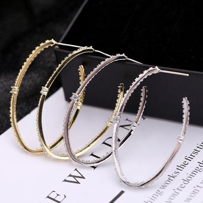 China Wholesale Luxury TRENDY C punk bridal wedding shape cuff earrings for women engagement fashion brass delicate jewelry for sale