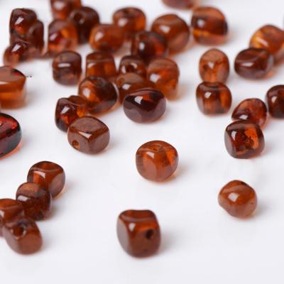 China Genuine Amber Certified Baltic Amber Loose Beads Polished Perforated Natural Baltic Amber Beads From Ukraine Best Quality Teething for sale