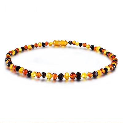 China Baltic Amber Beads Kids Baby Teething Necklace Authenticity Certified Genuine Jade Gemstone Natural Genuine Amber Necklace Fine Jewelry for sale