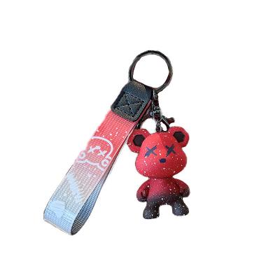 China Cartoon& Cute New PVC Cartoon Bear Doll Metal Car Jewelry Key Chain Accessory Cute Promotional Rubber Backpack Creative Pendant for sale