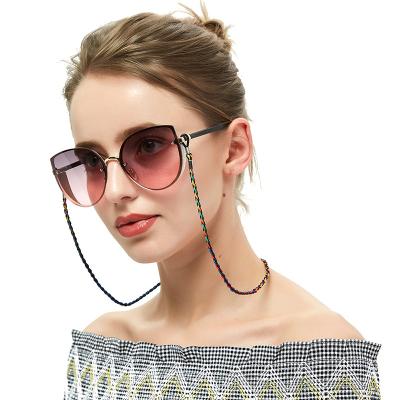 China Sunglasses Holder Bohemian Reading Glasses Hanging Multi Color PU Leather Rope Holder Anti-skid Sunglasses Chain Eyeglass Sunglasses Strap for sale