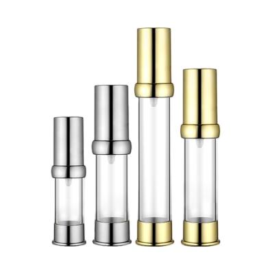 China TOSUN 5ml 10ml 15ml Cosmetic Mist Gold Silver Plastic Airless Plastic Airless Pump Spray Bottles For Perfume Packaging Supplier for sale