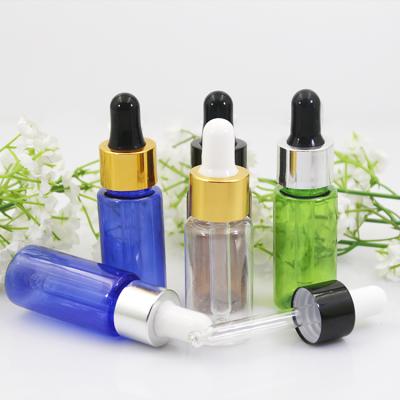 China TOSUN Cosmetic PET Essential Oil Serum Bottle 15ml Plastic Packaging Supplier 15ml Amber Green Blue Clear Empty Mini Small Pocket for sale