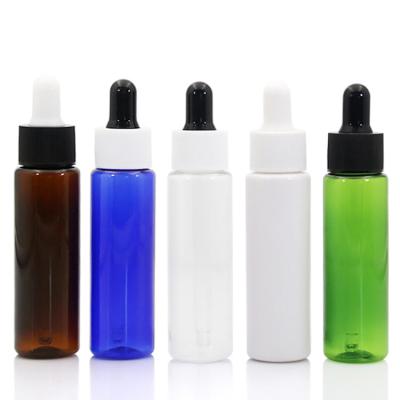 China For Wholesale TOSUN Products White Red Pink Empty Household PET 30ml Amber Black Blue Clear Green Dropper Plastic Bottles For Essential Oil Packaging for sale