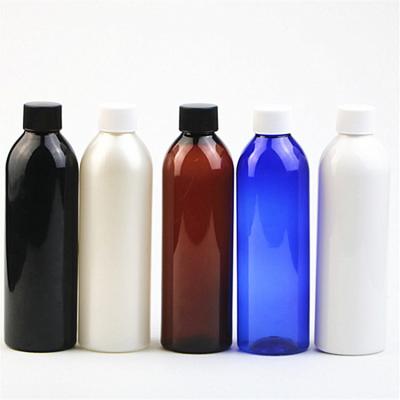 China For Household TOSUN Products In Stock White Round Plastic Amber Black Blue Clear Green PET Shampoo Bottle 250ml PET With Screw Top For Hand Sanitizer for sale