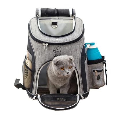 China Durable Breathable Travel Hiking Outdoor Dog Carrier Backpack Dogs Cats Carrier Small Ventilated Design Pet Carrier Camping Backpack for sale