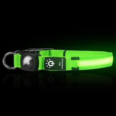 China Lights Up Usb Rechargeable Light Up Manufacturers Personalized Waterproof Collares De Perros Led Airtag Dog Collar for sale