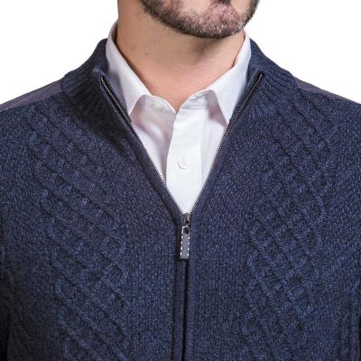 China 2021 New Anti-wrinkle sweater men autumn/winter 100% cashmere material pure zipper cardigan sweater long sleeves thickened warm cardigan for sale