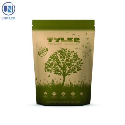 China Factory Manufacturer Disposable Food Printed Brown Kraft Paper Packaging Bag for sale