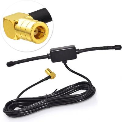 China DAB+ Car Radio Antenna Amplified 433Mhz CMMB Universal Patch Aerial And Glass Mount CMMB 3M Cable SMA Male For BNW DAB-08 for sale