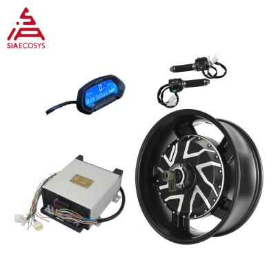 China Electric scooter/electric motorcycle SiA/QS 17X6.0inch 12000W V4 96V 157kph hub motor with SIAPT96800 controller motor kits for high power electric motorcyc for sale