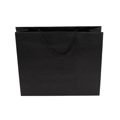 China Recyclable High Quality Custom Logo Paper Bags Print Black Eco-friendly Recyclable Paper Handbag Shopping Bags Gift Bags for sale