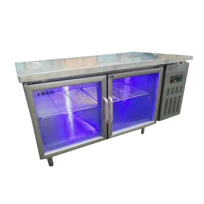 China Supermarket. Internet cafe. Restaurant factory direct selling platform refrigerator/commercial kitchen work bench freezer for sale