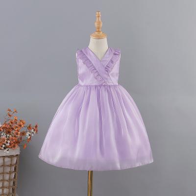 China 2022 Summer Washable Toddler Girl Clothes Wearing Princess Dress Sweet High Quality Cute Tulle Lace Little Girls Dresses Short Sleeve for sale