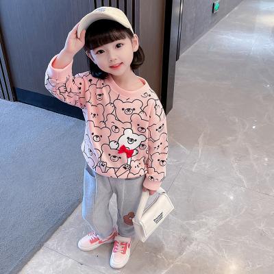 China Washable Girls Cartoon Clothing Kids Bear Hoodie Costume Kids Casual Dresses For Girls Wholesale for sale