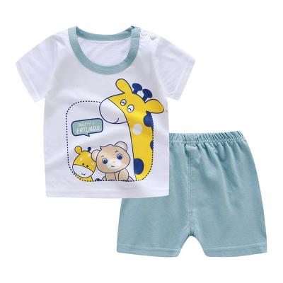 China Casual Toddler Boys Clothing Sets Summer Boys T-shirt + Shorts Cartoon Printing Boys Clothing Wholesale for sale