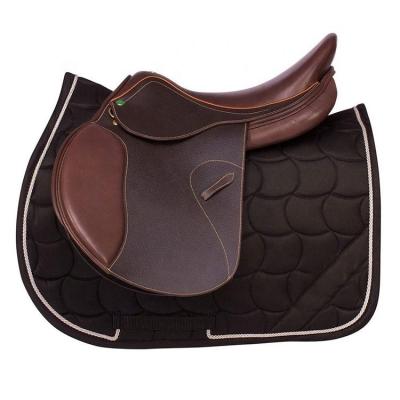 China Luxury Horse Wear Quilted Saddle Pad Fleece Striping Logo Top Quality Equestrian Custom Made for sale