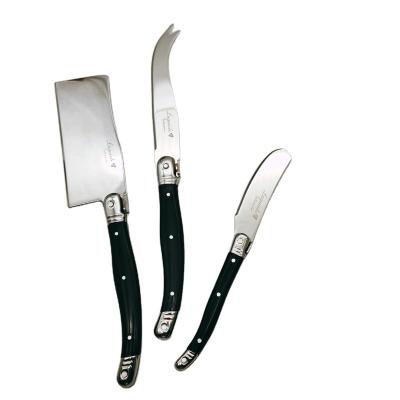 China Hot Selling Viable 3pcs Style French Cheese Knives Set With Cheese Knife Slicer Cleaver Cutter Spreaders for sale