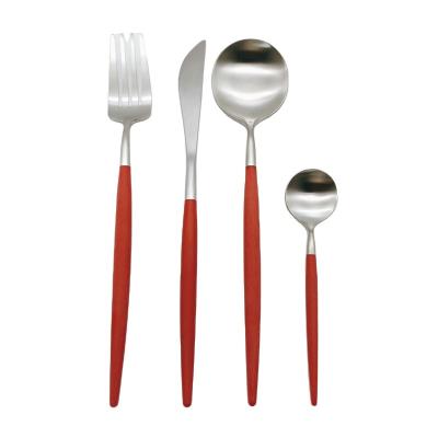 China Viable Handmade POM Handle Flatware Forged Stainless Steel-Copper Spoon And Fork Forged Cutlery Set for sale