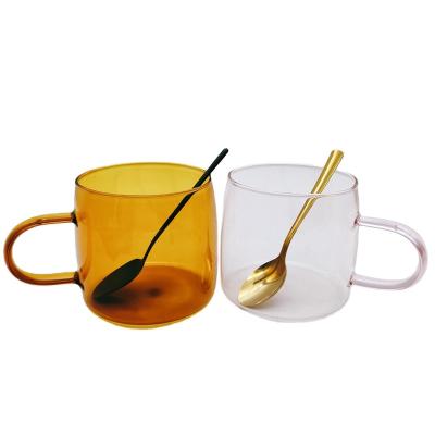 China China factory cheap stylish handmade colorful heat resistant single wall glass mug coffee mug for sale